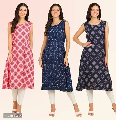 Fancy American Crepe Kurtis for Women Pack Of 3