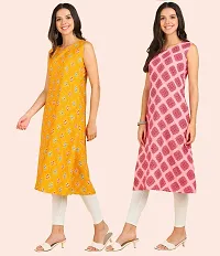 Fancy American Crepe Kurtis for Women Pack Of 2-thumb2