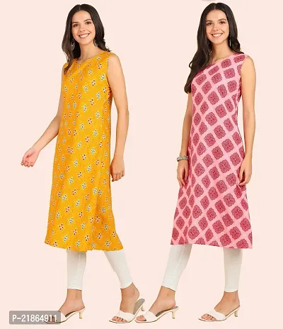 Fancy American Crepe Kurtis for Women Pack Of 2-thumb3