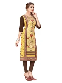 Dsk Studio Woman's Crepe 3/4 Sleeve Straight Cut Kurti_dsk088_Yellow-thumb1