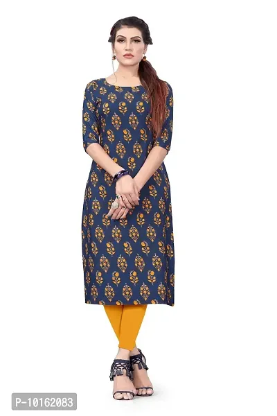 Dsk Studio Women's Crepe Straight Cut Kurta_(Kurti-200_Blue Color)-thumb0