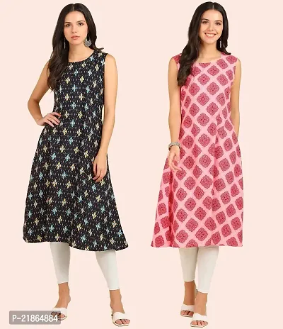 Fancy American Crepe Kurtis for Women Pack Of 2