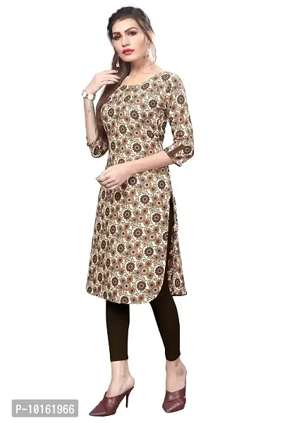 Dsk Studio Woman's Multicolor Crepe 3/4 Sleeve Straight Cut Kurti-thumb3