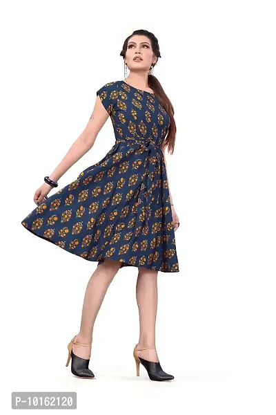 Women's Fit And Flare Skater Dress_(Frk-200_Blue Color)-thumb3