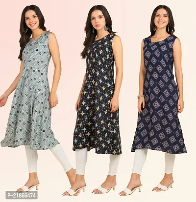 Fancy American Crepe Kurtis for Women Pack Of 3-thumb3