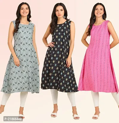 Fancy American Crepe Kurtis for Women Pack Of 3