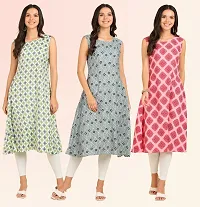 Fancy American Crepe Kurtis for Women Pack Of 3-thumb3