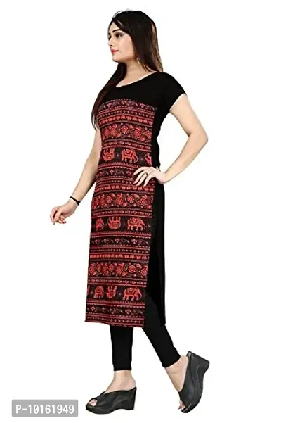 Dsk Studio Woman's Crepe Half Sleeve Straight Cut Kurti_dsk072_Red-thumb2