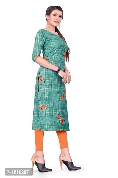 Dsk Studio Women's Crepe Straight Cut Kurta_(Kurti-197_Turquoise Color)-thumb3