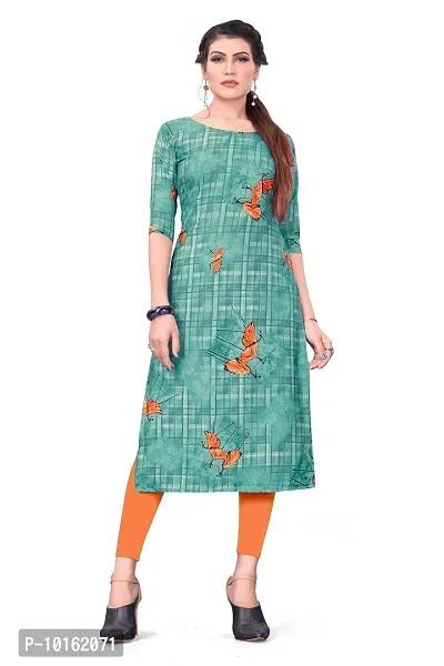 Dsk Studio Women's Crepe Straight Cut Kurta_(Kurti-197_Turquoise Color)-thumb5