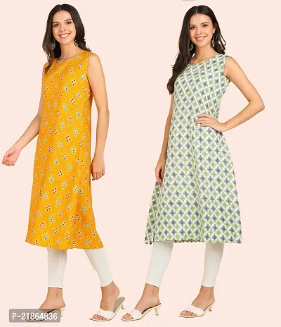 Fancy American Crepe Kurtis for Women Pack Of 2-thumb3