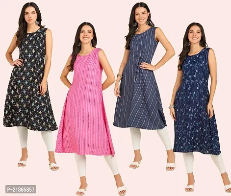 Fancy American Crepe Kurtis for Women Pack Of 4-thumb0