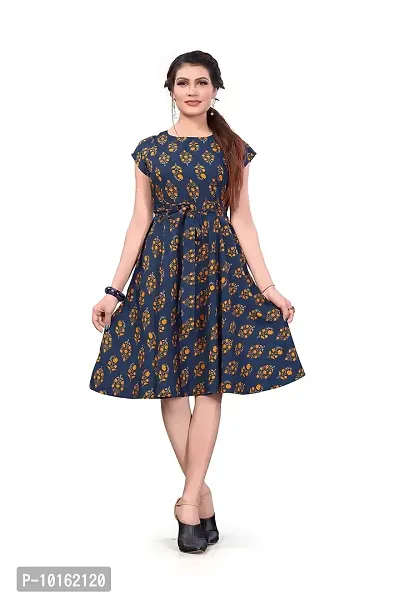 Women's Fit And Flare Skater Dress_(Frk-200_Blue Color)-thumb0