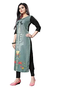 Dsk Studio Woman's Crepe 3/4 Sleeve Straight Cut Kurti_dsk119_green-thumb2