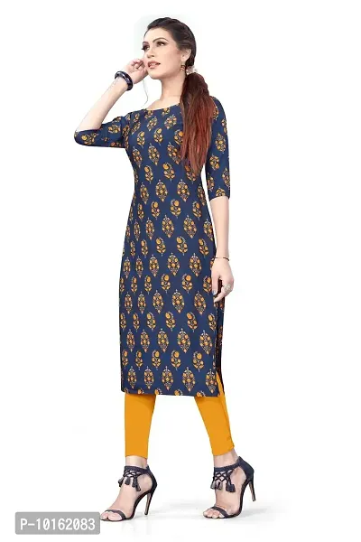 Dsk Studio Women's Crepe Straight Cut Kurta_(Kurti-200_Blue Color)-thumb4