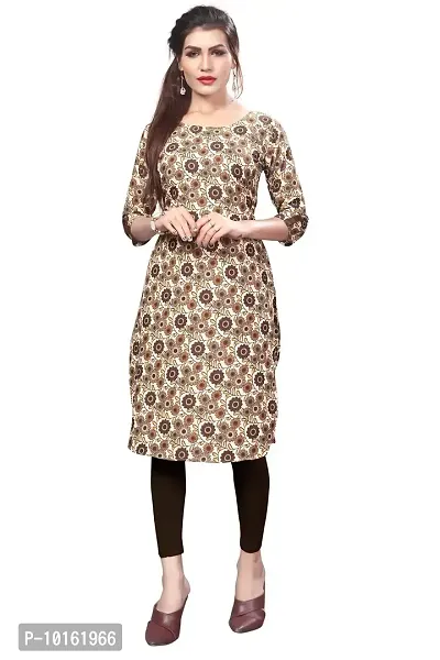 Dsk Studio Woman's Multicolor Crepe 3/4 Sleeve Straight Cut Kurti-thumb0