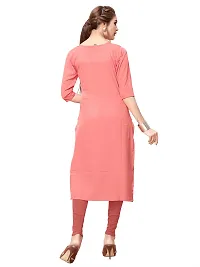 Dsk Studio Womans Crepe 3/4 Sleeve Straight Cut Kurti_com95-98_pink and Yellow-thumb2