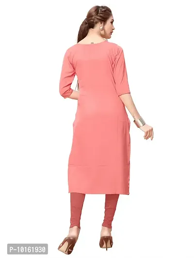 Dsk Studio Womans Crepe 3/4 Sleeve Straight Cut Kurti_com95-98_pink and Yellow-thumb3