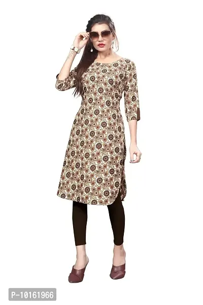 Dsk Studio Woman's Multicolor Crepe 3/4 Sleeve Straight Cut Kurti-thumb4