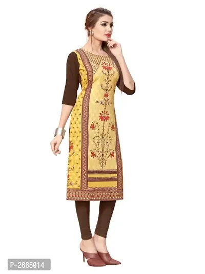 Women's Multi-color Digital Printed Straight Cut Crepe Kurti-thumb2