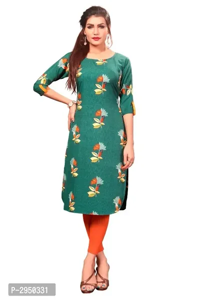 Stylish Multicolored Full Stitch Pathani Style Crepe Kurti