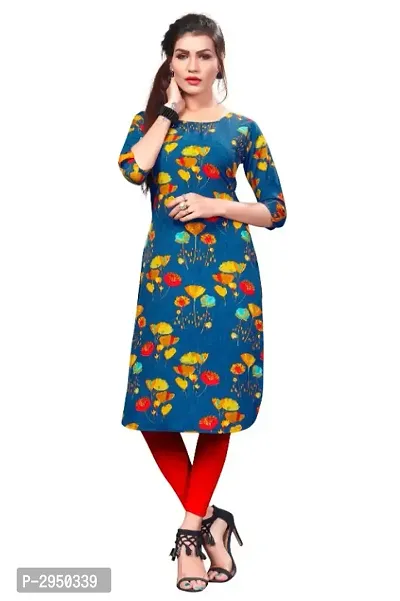 Stylish Multicolor Full Stitch Pathani Style Crepe Kurti For Women-thumb0