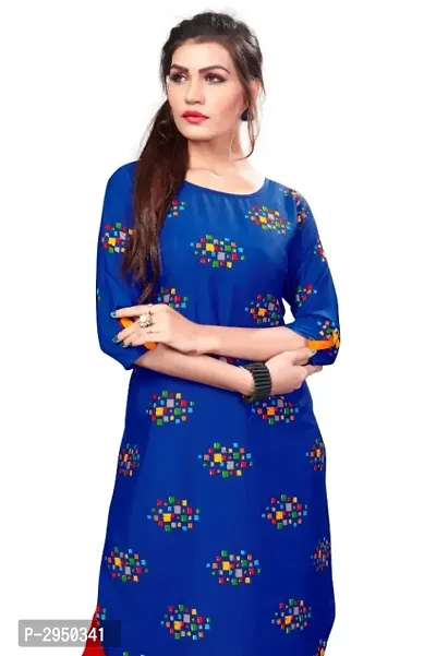 Stylish Multicolored Full Stitch Pathani Style Crepe Kurti-thumb5