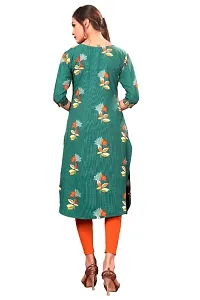 Stylish Multicolored Full Stitch Pathani Style Crepe Kurti-thumb1