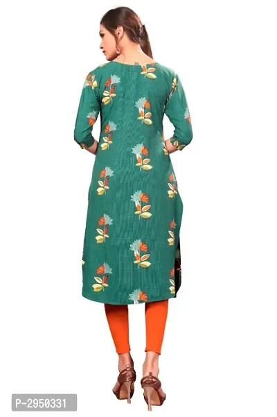 Stylish Multicolored Full Stitch Pathani Style Crepe Kurti-thumb2