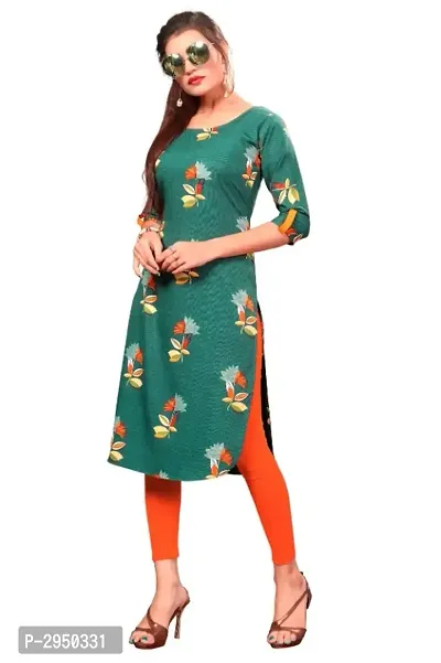 Stylish Multicolored Full Stitch Pathani Style Crepe Kurti-thumb4