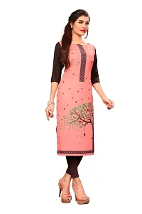 Women's Multicolor Printed Full-Stitched American Crepe Straight Kurti-thumb2