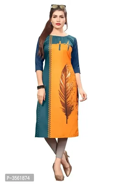 Multicoloured Crepe Printed Kurtas For Women-thumb0