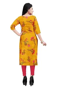 Yellow Color Printed Straight Crepe Kurta-thumb1