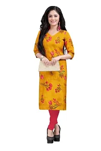 Yellow Color Printed Straight Crepe Kurta-thumb4