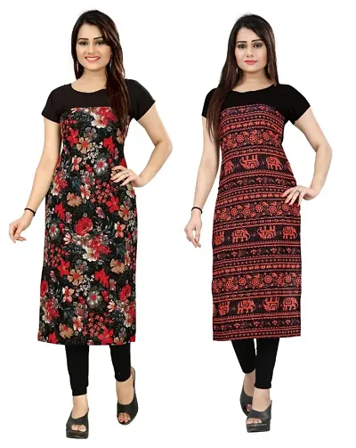 Pack Of 2 Crepe Printed Kurtis