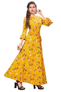 Women's Printed Full-Stitched Crepe Western Gown-thumb2