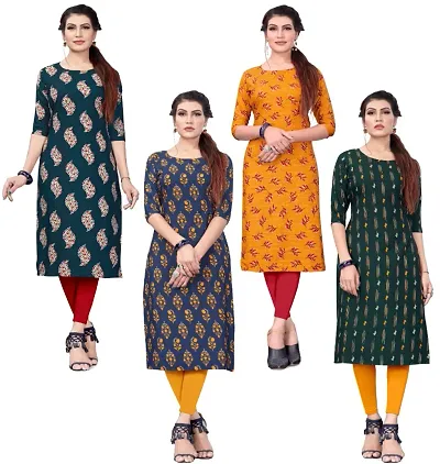 Fancy Combo of 4 Crepe Kurti