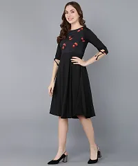 Women Crepe Fit and Flare Dress-thumb2