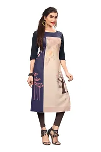 Beautiful Printed Full-Stitched Crepe Straight Kurta for Women-thumb1