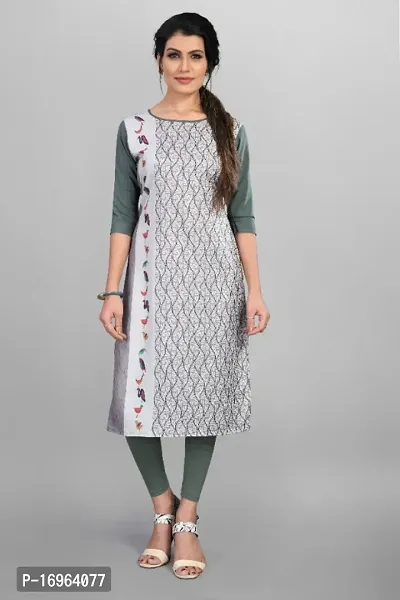 Womens Ethnic Wear Printed Crepe Straight Kurti