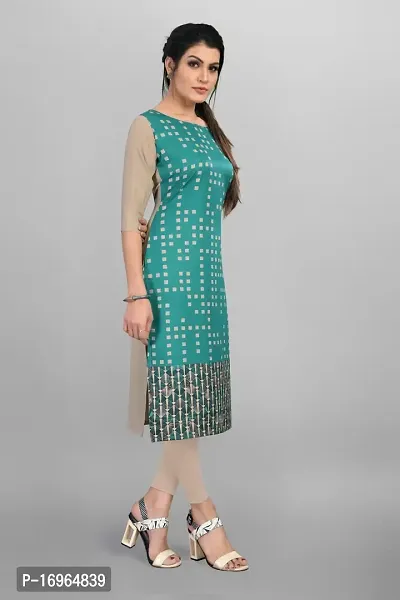 Womens Printed Crepe Straight Kurti-thumb4