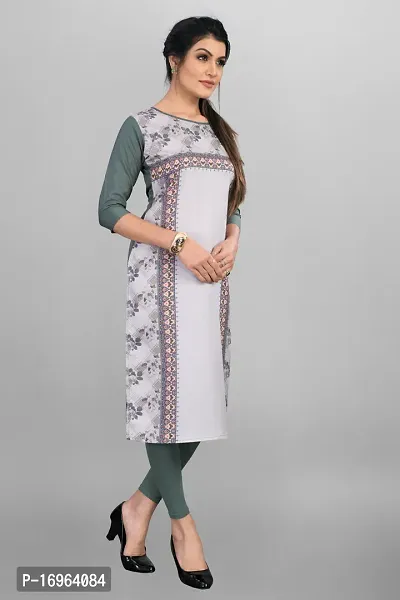 Womens Ethnic Wear Printed Crepe Straight Kurti-thumb2