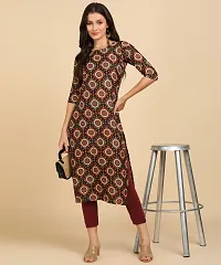 Womens Printed Full-Stitched Crepe Straight Kurti-thumb2