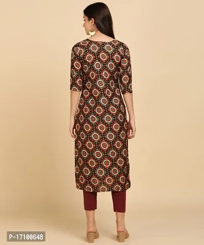 Womens Printed Full-Stitched Crepe Straight Kurti-thumb2