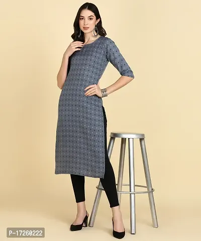 Women Printed Cotton Blend Straight Kurta-thumb5