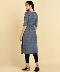 Women Printed Cotton Blend Straight Kurta-thumb2