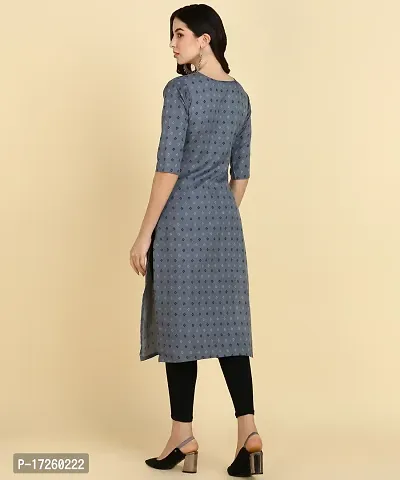 Women Printed Cotton Blend Straight Kurta-thumb3