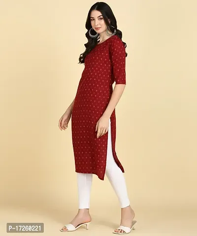 Women Printed Cotton Blend Straight Kurta-thumb3