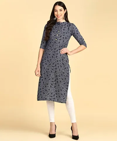 Fancy Printed Crepe Straight Kurtis