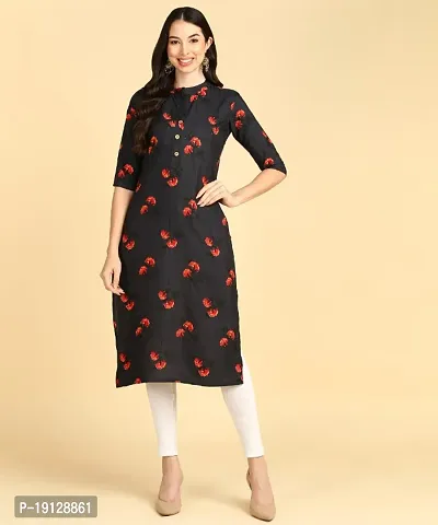 Womens printed Crepe Button kurti-thumb0